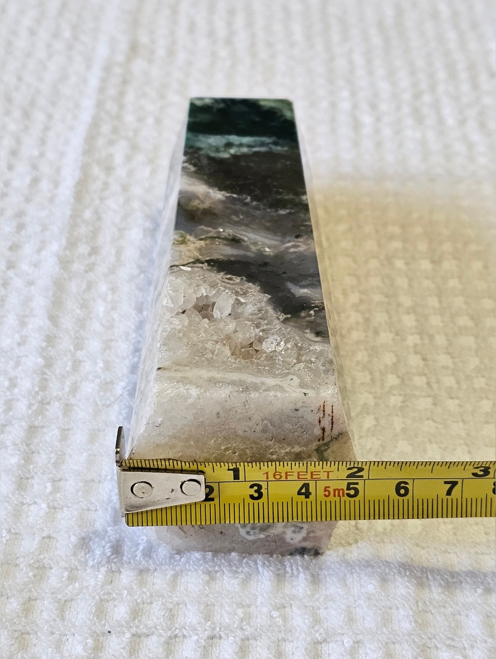 New Moss Agate/Quartz Point Tower - Natural Crystal - Picture 9 of 11